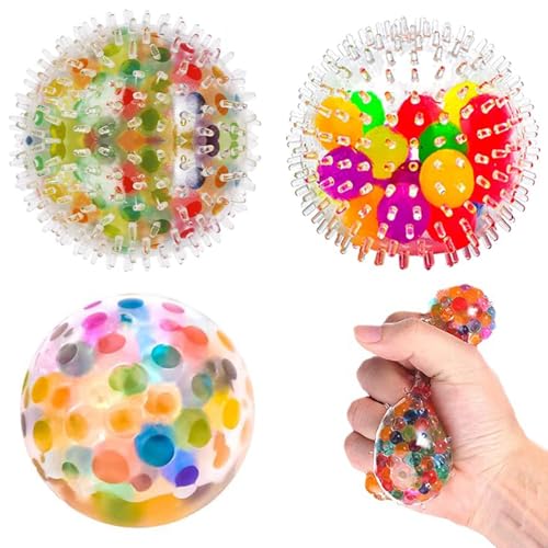 YALiya 3 Stück Stressball für Erwachsene, Antistressball Kinder, Hand Therapie Bälle für Entspannung, Drücken und Kneten Sie den Weichen Ball, um Ängste Abzubauen und das Gehirn Abzulenken von YALiya