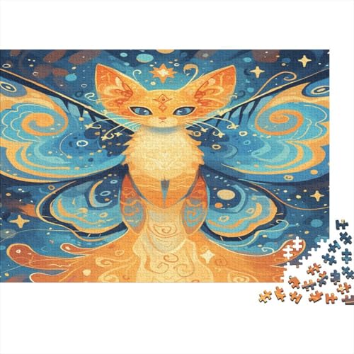 A Beautiful Flutterbye Kat 1000 Stück Holzpuzzles Kniffel Spaß Für Die Ganze Familie Niedliche Tiere Handgefertigte DIY-Anpassung Puzzle-Geschenk Familie Wanddekoration 1000pcs (75x50cm) von YAMABAIHUO