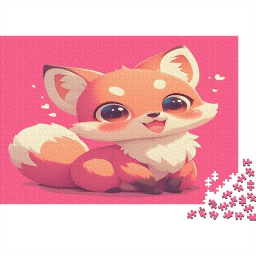 A Cute Red Cartoon Fuchs 1000 Stück Holzpuzzles Generation Als Herausforderndes Interessante Tiere Handgefertigte DIY-Anpassung Geburtstag Geschenke Familiendekorationen 1000pcs (75x50cm) von YAMABAIHUO