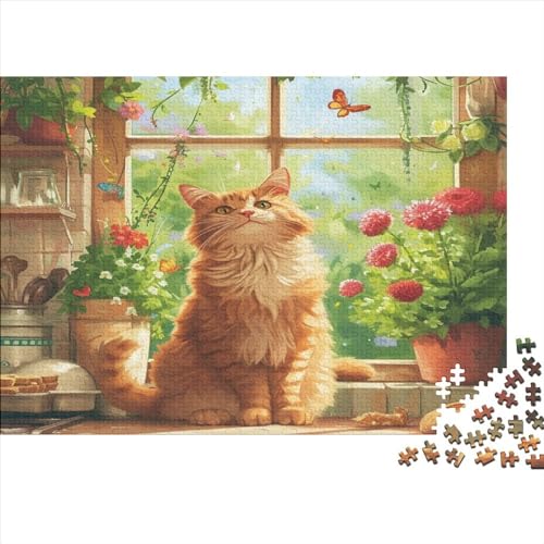 A Somali Kat 1000 Stück Holzpuzzles Generation Als Herausforderndes Niedliche Tiere Handgefertigte DIY-Anpassung Puzzle-Geschenk Familiendekorationen 1000pcs (75x50cm) von YAMABAIHUO