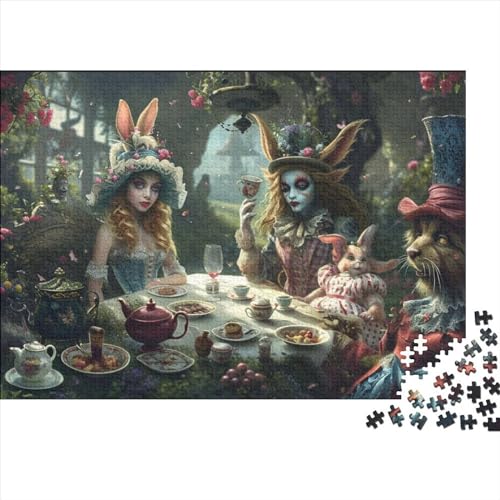 AlEis im Wunderland 1000 Puzzleteile Puzzlespiele Für Erwachsene Handgefertigte Unterhaltung Stress Abbauen verrückter Hutmacher Puzzle-Geschenk 1000pcs (75x50cm) von YAMABAIHUO