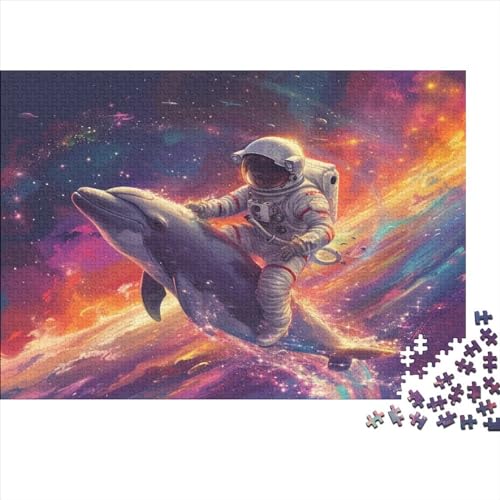 Astronauts and Delfine 1000 Stück Holzpuzzles Kniffel Spaß Für Die Ganze Familie Kosmischer Planet Handgefertigte DIY-Anpassung Weihnachten Geschenke Familie Wanddekoration 1000pcs (75x50cm) von YAMABAIHUO