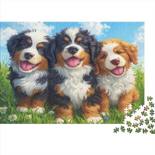 Bernese Mountain Hund 1000 Stück Holzpuzzles Generation Als Herausforderndes Niedliche Wilde Tiere Handgefertigte DIY-Anpassung Paar Liebhaber Geschenke Familie Wanddekoration 1000pcs (75x50cm) von YAMABAIHUO