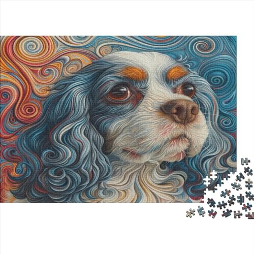 Charles Spaniel Hund 300 Stück Holzpuzzles Generation Als Herausforderndes Niedliche Tiere Handgefertigte DIY-Anpassung Puzzle-Geschenk Familiendekorationen 300pcs (40x28cm) von YAMABAIHUO