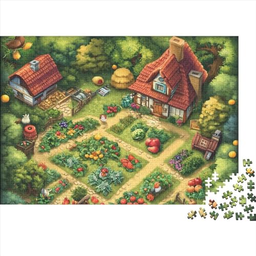 Der Gemüsegarten 1000 Stück Holzpuzzles Puzzlespiele Für Erwachsene Cartoon Home Handgefertigte DIY-Anpassung Puzzle-Geschenk Familie Wanddekoration 1000pcs (75x50cm) von YAMABAIHUO