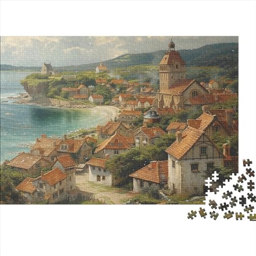 Dorf Hallstatt 1000 Stück Holzpuzzles Geschicklichkeitsspiel Für Die Ganze Familie Schöne Landschaft Handgefertigte DIY-Anpassung Geburtstag Geschenke Familie Wanddekoration 1000pcs (75x50cm) von YAMABAIHUO