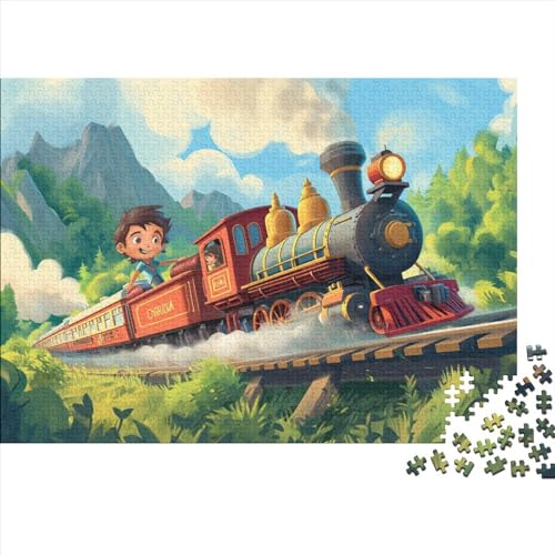 EIN Eisenbahnspiel 500 Stück Holzpuzzles Generation Als Herausforderndes Traumzug Handgefertigte DIY-Anpassung Puzzle-Geschenk Familie Wanddekoration 500pcs (52x38cm) von YAMABAIHUO