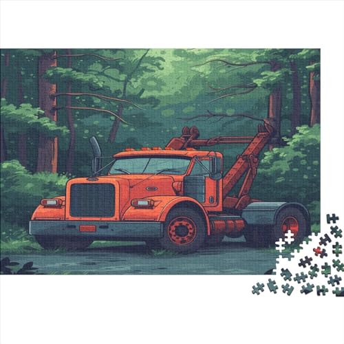 EIN roter Abschleppwagen 500 Stück Holzpuzzles Puzzlespiele Für Erwachsene Handgefertigte DIY-Anpassung Puzzle-Geschenk Familiendekorationen 500pcs (52x38cm) von YAMABAIHUO