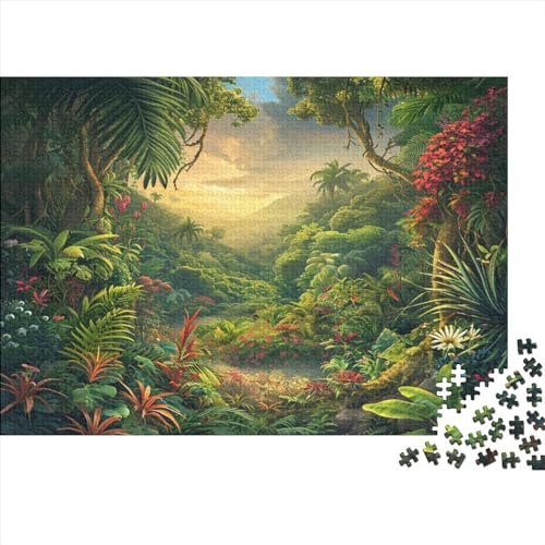 Eine Dschungellandschaft 300 Stück Holzpuzzles Abbauen Familien Handgefertigte DIY-Anpassung Geburtstag Geschenke Familiendekorationen 300pcs (40x28cm) von YAMABAIHUO