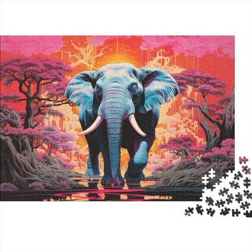 Elefant 1000 Stück Holzpuzzles Generation Als Herausforderndes Interessante Wildtiere Handgefertigte DIY-Anpassung Weihnachten Geschenke Familie Wanddekoration 1000pcs (75x50cm) von YAMABAIHUO