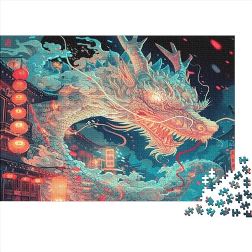 Fliegender Drache 300 Stück Holzpuzzles Abbauen Familien Göttliches Biest Handgefertigte DIY-Anpassung Paar Liebhaber Geschenke Familie Wanddekoration 300pcs (40x28cm) von YAMABAIHUO