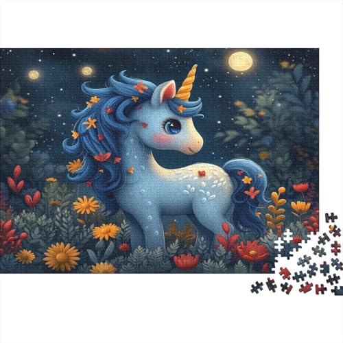 Flower Cartoon Pferd 1000 Stück Holzpuzzles Generation Als Herausforderndes Interessante Tiere Handgefertigte DIY-Anpassung Puzzle-Geschenk Familiendekorationen 1000pcs (75x50cm) von YAMABAIHUO