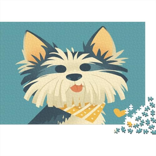 Gemalt Yorkshire Terrier 500 Stück Holzpuzzles Abbauen Familien Niedliche Tiere Handgefertigte DIY-Anpassung Paar Liebhaber Geschenke Familiendekorationen 500pcs (52x38cm) von YAMABAIHUO