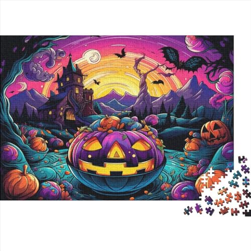 Halloween Kürbis 300 Stück Holzpuzzles Kniffel Spaß Für Die Ganze Familie Handgefertigte DIY-Anpassung Geburtstag Geschenke Familiendekorationen 300pcs (40x28cm) von YAMABAIHUO