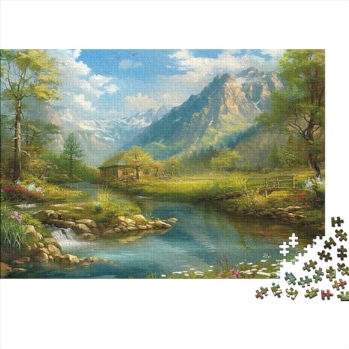 Hohe Berge und Seen 300 Stück Holzpuzzles Abbauen Familien Schöne Naturlandschaft Handgefertigte DIY-Anpassung Paar Liebhaber Geschenke Familiendekorationen 300pcs (40x28cm) von YAMABAIHUO