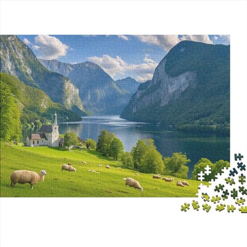 Hütte am See 300 Stück Holzpuzzles Kniffel Spaß Für Die Ganze Familie Interessante Wildtiere Handgefertigte DIY-Anpassung Puzzle-Geschenk Familiendekorationen 300pcs (40x28cm) von YAMABAIHUO