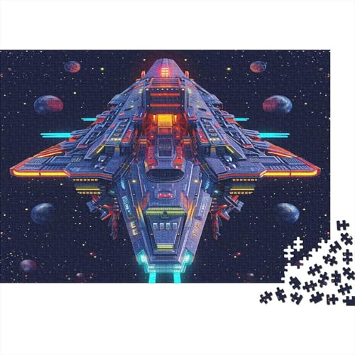 Interstellare Raumschiffe 1000 Stück Holzpuzzles Puzzlespiele Für Erwachsene Handgefertigte DIY-Anpassung Weihnachten Geschenke Familiendekorationen 1000pcs (75x50cm) von YAMABAIHUO