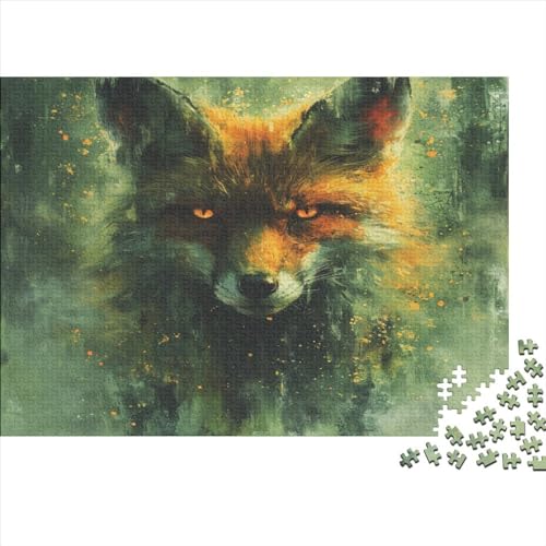 Jungle Fuchs 300 Stück Holzpuzzles Familien-Puzzlespiel Niedliche Tiere Handgefertigte DIY-Anpassung Weihnachten Geschenke Familiendekorationen 300pcs (40x28cm) von YAMABAIHUO