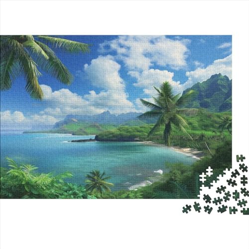 Kauai Hawaii 1000 Stück Holzpuzzles Kniffel Spaß Für Die Ganze Familie Schöne Landschaft and Naturlandschaft Handgefertigte DIY-Anpassung Paar Liebhaber Geschenke Familiendekorationen 1000pcs (75x5 von YAMABAIHUO