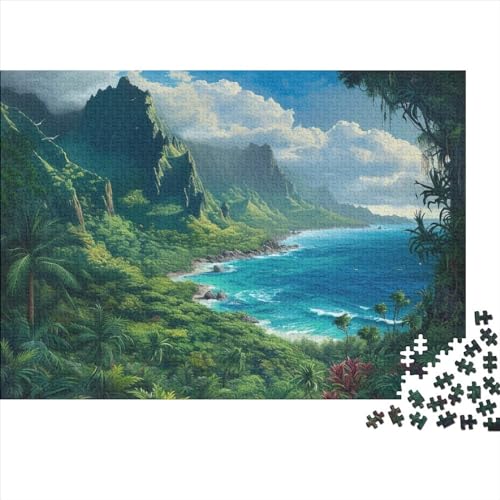 Kauai Hawaii 1000 Stück Holzpuzzles Puzzlespiele Für Erwachsene Schöne Landschaft and Naturlandschaft Handgefertigte DIY-Anpassung Paar Liebhaber Geschenke Familie Wanddekoration 1000pcs (75x50cm) von YAMABAIHUO