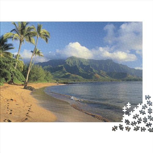 Kauai Hawaii 300 Stück Holzpuzzles Generation Als Herausforderndes Schöne Landschaft and Naturlandschaft Handgefertigte DIY-Anpassung Puzzle-Geschenk Familie Wanddekoration 300pcs (40x28cm) von YAMABAIHUO