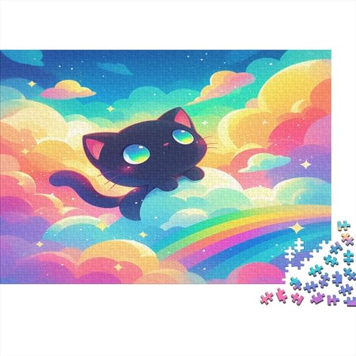 Layful Black Kat, 1000 Stück Holzpuzzles Generation Als Herausforderndes Niedliche Tiere Handgefertigte DIY-Anpassung Puzzle-Geschenk Familiendekorationen 1000pcs (75x50cm) von YAMABAIHUO