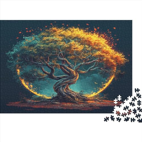 Lebensbaum 1000 Stück Holzpuzzles Familien-Puzzlespiel Handgefertigte DIY-Anpassung Puzzle-Geschenk Familiendekorationen 1000pcs (75x50cm) von YAMABAIHUO