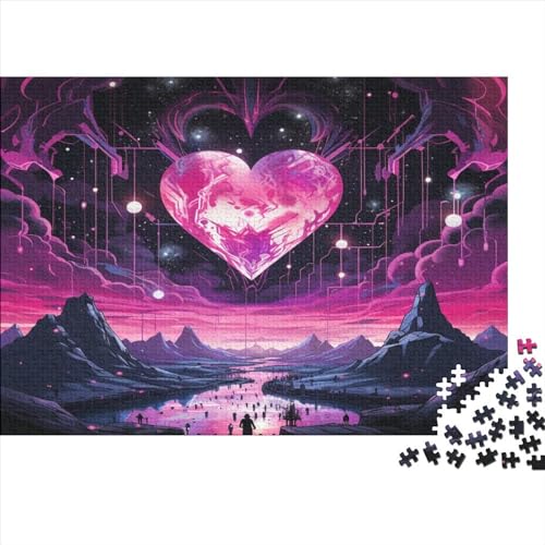 Liebe Sonnenuntergang 1000 Stück Holzpuzzles Puzzlespiele Für Erwachsene Romantische Nacht Handgefertigte DIY-Anpassung Geburtstag Geschenke Familiendekorationen 1000pcs (75x50cm) von YAMABAIHUO