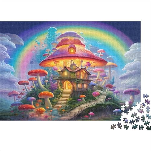 Magisches Schloss 300 Stück Holzpuzzles Geschicklichkeitsspiel Für Die Ganze Familie Regenbogen Handgefertigte DIY-Anpassung Geburtstag Geschenke Familiendekorationen 300pcs (40x28cm) von YAMABAIHUO