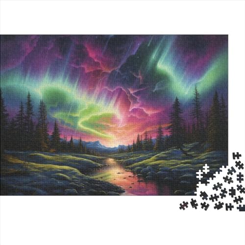 Nordlichter in Norway 1000 Stück Holzpuzzles Abbauen Familien Fantastische Landschaft Handgefertigte DIY-Anpassung Paar Liebhaber Geschenke Familiendekorationen 1000pcs (75x50cm) von YAMABAIHUO