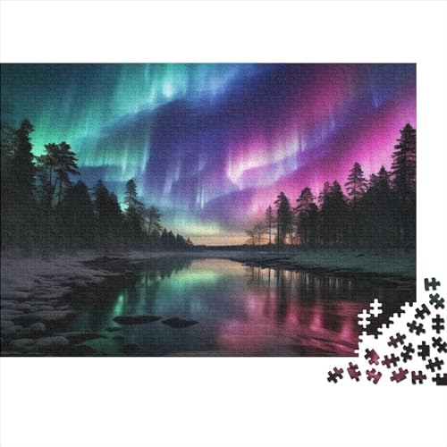 Nordlichter in Norway 1000 Stück Holzpuzzles Generation Als Herausforderndes Fantastische Landschaft Handgefertigte DIY-Anpassung Weihnachten Geschenke Familie Wanddekoration 1000pcs (75x50cm) von YAMABAIHUO