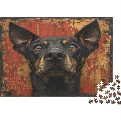 Rottweiler 300 Stück Holzpuzzles Familien-Puzzlespiel Cute Hund (Animal) Handgefertigte DIY-Anpassung Puzzle-Geschenk Familiendekorationen 300pcs (40x28cm) von YAMABAIHUO