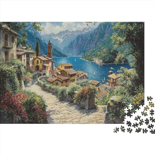 Seestadt 1000 Stück Holzpuzzles Kniffel Spaß Für Die Ganze Familie Schöne Landschaft Handgefertigte DIY-Anpassung Paar Liebhaber Geschenke Familie Wanddekoration 1000pcs (75x50cm) von YAMABAIHUO