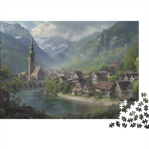 Seestadt 1000 Stück Holzpuzzles Kniffel Spaß Für Die Ganze Familie Schöne Landschaft Handgefertigte DIY-Anpassung Paar Liebhaber Geschenke Familiendekorationen 1000pcs (75x50cm) von YAMABAIHUO