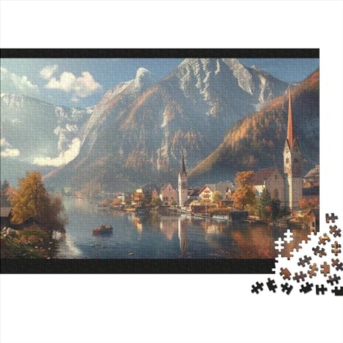 Seestadt 1000 Stück Holzpuzzles Stress Abbauen Schöne Landschaft Handgefertigte DIY-Anpassung Paar Liebhaber Geschenke Familiendekorationen 1000pcs (75x50cm) von YAMABAIHUO