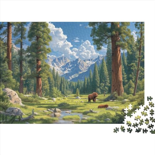 Sequoia Nationalpark in den USA 300 Stück Holzpuzzles Stress Abbauen Interessante Wildtiere Handgefertigte DIY-Anpassung Puzzle-Geschenk Familiendekorationen 300pcs (40x28cm) von YAMABAIHUO