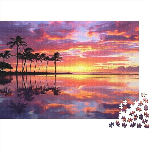 Strand Sonnenuntergang 1000 Stück Holzpuzzles Puzzlespiele Für Erwachsene Schöne Natur Handgefertigte DIY-Anpassung Puzzle-Geschenk Familie Wanddekoration 1000pcs (75x50cm) von YAMABAIHUO