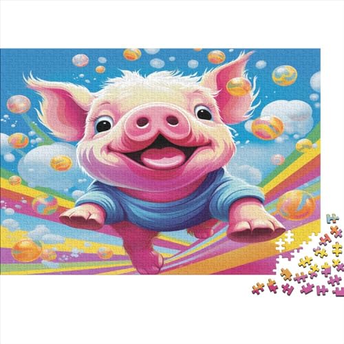 Süßes Schweinchen 1000 Stück Holzpuzzles Generation Als Herausforderndes Interessante Wildtiere Handgefertigte DIY-Anpassung Puzzle-Geschenk Familie Wanddekoration 1000pcs (75x50cm) von YAMABAIHUO