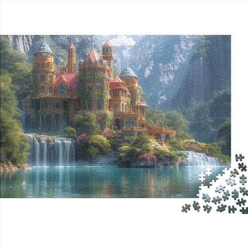 Verzauberte Länder 500 Stück Holzpuzzles Kniffel Spaß Für Die Ganze Familie Schloss Handgefertigte DIY-Anpassung Weihnachten Geschenke Familiendekorationen 500pcs (52x38cm) von YAMABAIHUO