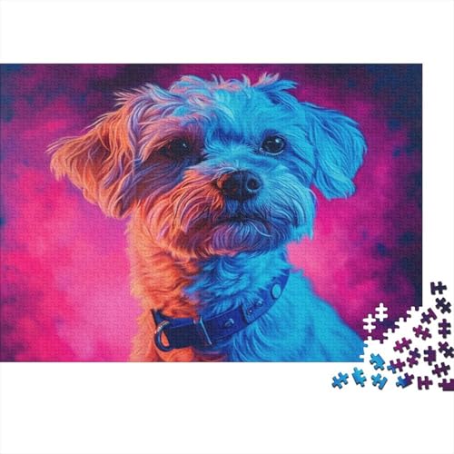 Yorkshire Terrier 300 Stück Holzpuzzles Geschicklichkeitsspiel Für Die Ganze Familie Cute Hund (Animal) Handgefertigte DIY-Anpassung Geburtstag Geschenke Familiendekorationen 300pcs (40x28cm) von YAMABAIHUO