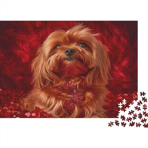 Yorkshire Terrier 500 Stück Holzpuzzles Abbauen Familien Cute Hund (Animal) Handgefertigte DIY-Anpassung Weihnachten Geschenke Familiendekorationen 500pcs (52x38cm) von YAMABAIHUO