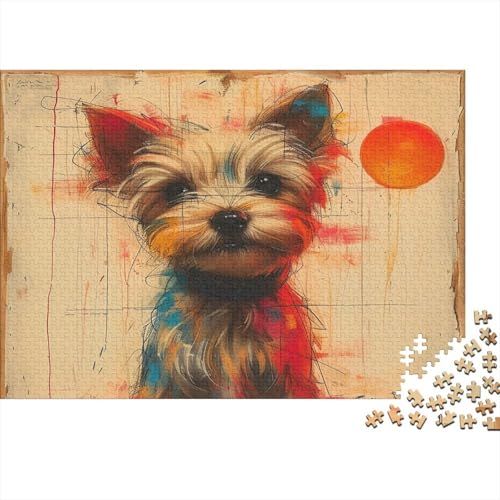 Yorkshire Terrier 500 Stück Holzpuzzles Generation Als Herausforderndes Cute Hund (Animal) Handgefertigte DIY-Anpassung Puzzle-Geschenk Familie Wanddekoration 500pcs (52x38cm) von YAMABAIHUO