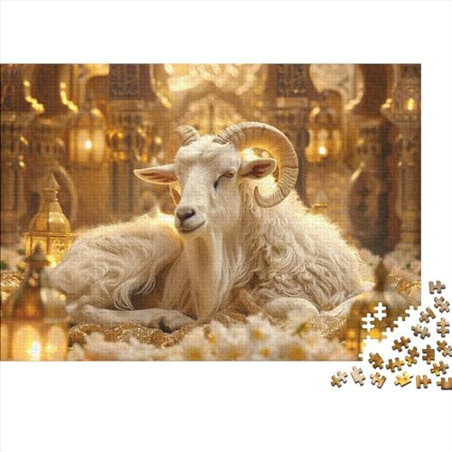 Ziege und Moschee 1000 Stück Holzpuzzles Abbauen Familien Niedliche Tiere Handgefertigte DIY-Anpassung Puzzle-Geschenk Familiendekorationen 1000pcs (75x50cm) von YAMABAIHUO