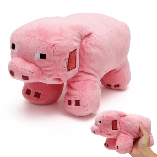 YANAYANA Mine-Craft Creeper Plüsch, Rosa Plüsch Kuscheltier Anime Puppe, Plüschtiere 28 cm Charaktere Pig, Home Dekor Cartoon Schwein Plüsch Spielzeug Gefüllte für Fans Kinder und Spielbegeisterte von YANAYANA