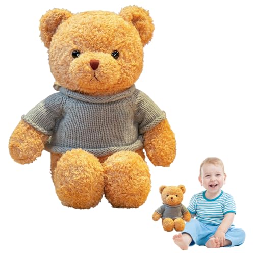 YANAYANA Teddybär Plüschtier, 30cm Kuscheltier Bär mit Kapuze, Stofftier Schmusetier zum Kuscheln & Spielen, Stofftier Spielzeug Dekozimmer für Weihnachten, Valentinstag, Geburtstag Heimdekoration von YANAYANA