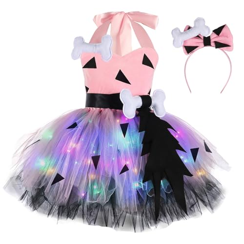 YANFJHV 152 Schwarz Costumes Halloween Girls Shirts Halloween Girls Glow Dresses And Bone Headdresses (PK1, 1-2 Years) von YANFJHV