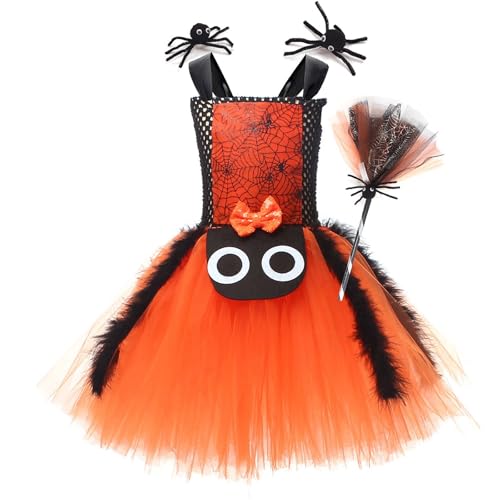 YANFJHV Adventsbuch Jugendliche Kleid Mädchen Cosplay Kostüm Hexenkleid Kinderferien Verkleidung Kostüme (Orange, 6-7 Years) von YANFJHV