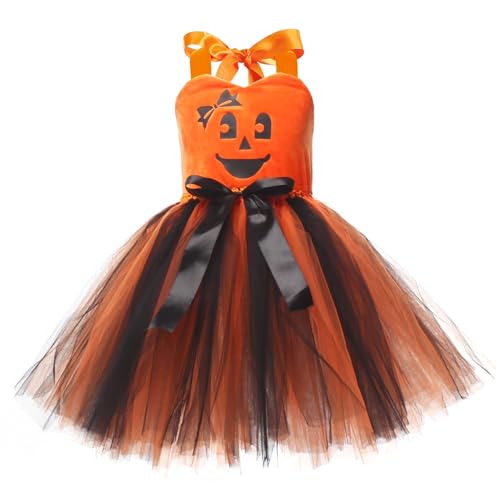 YANFJHV Geldbörse Mit Kette Kürbiskleid Cosplay Kostüme Bühnenkleider (Black, 8-9 Years) von YANFJHV