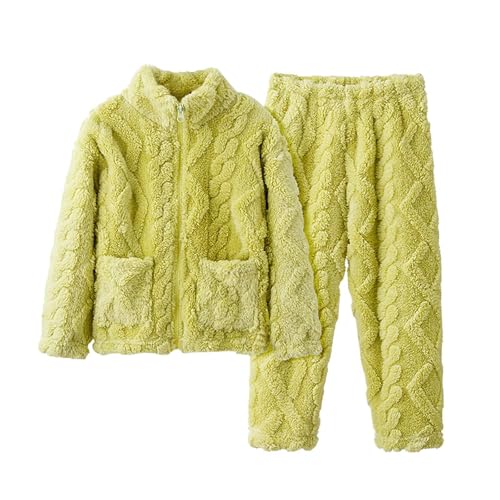 YANFJHV Halloween Kostüm Baby Mädchen Kindern Winter Verdickt Waschlappen Pyjamas Anzug Homewear (Green, 18-24 Months) von YANFJHV