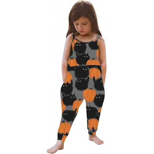 YANFJHV Karneval Kostüm Kinder Baby Kinder Overall Hosen Kleidung Mit Druck Ärmelloses Strap Overall (Yellow, 9-10 Years) von YANFJHV